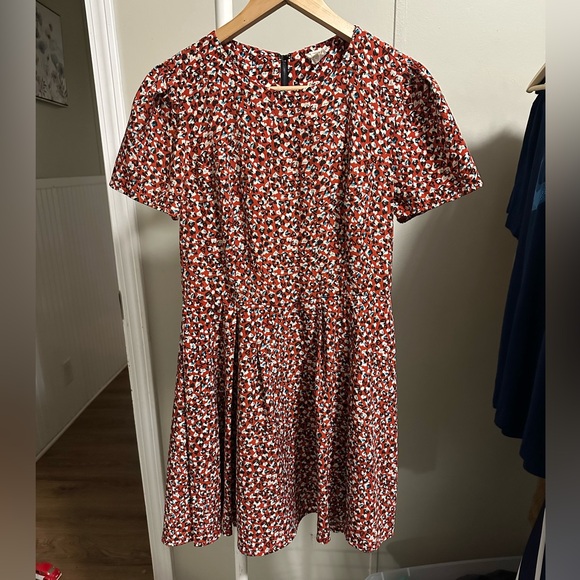 one clothing Dresses & Skirts - One Clothing Red White Blue Heart Cheetah Print Mini Short Sleeve Dress size XS